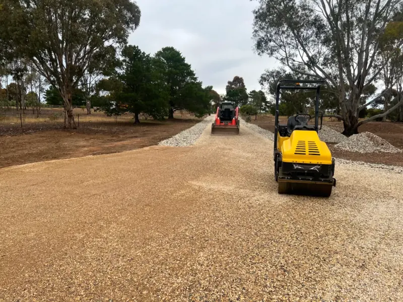Crushed Rock Driveway Being Laid by Your Excavation Contractor