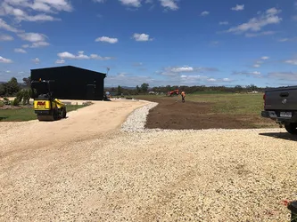 Crushed rock driveway construction