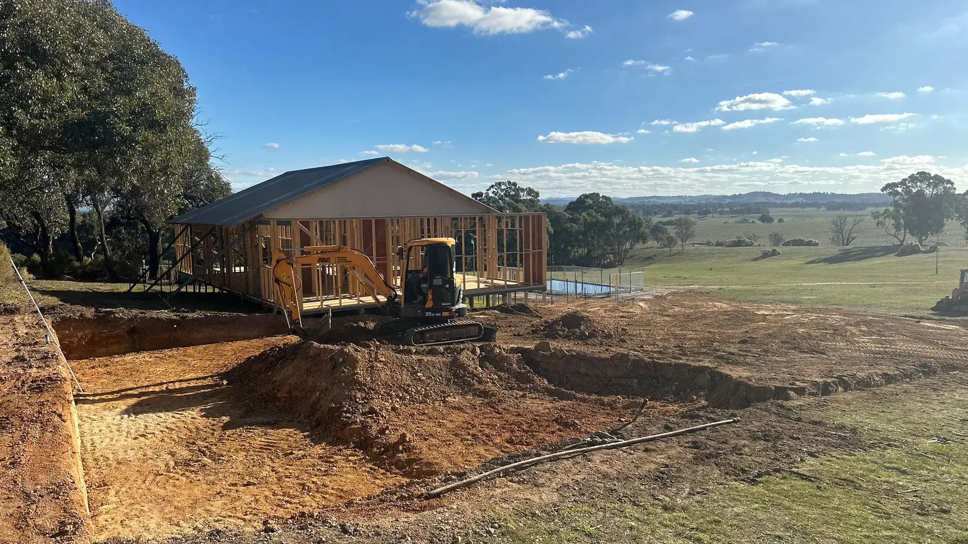 Site cuts and earthworks Central Victoria