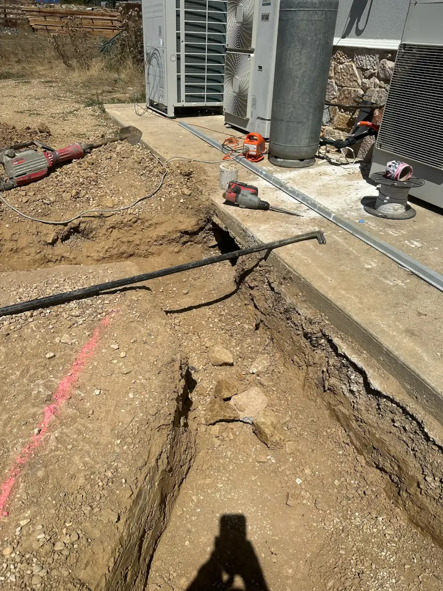 Trenching contractor at work in Central Victoria