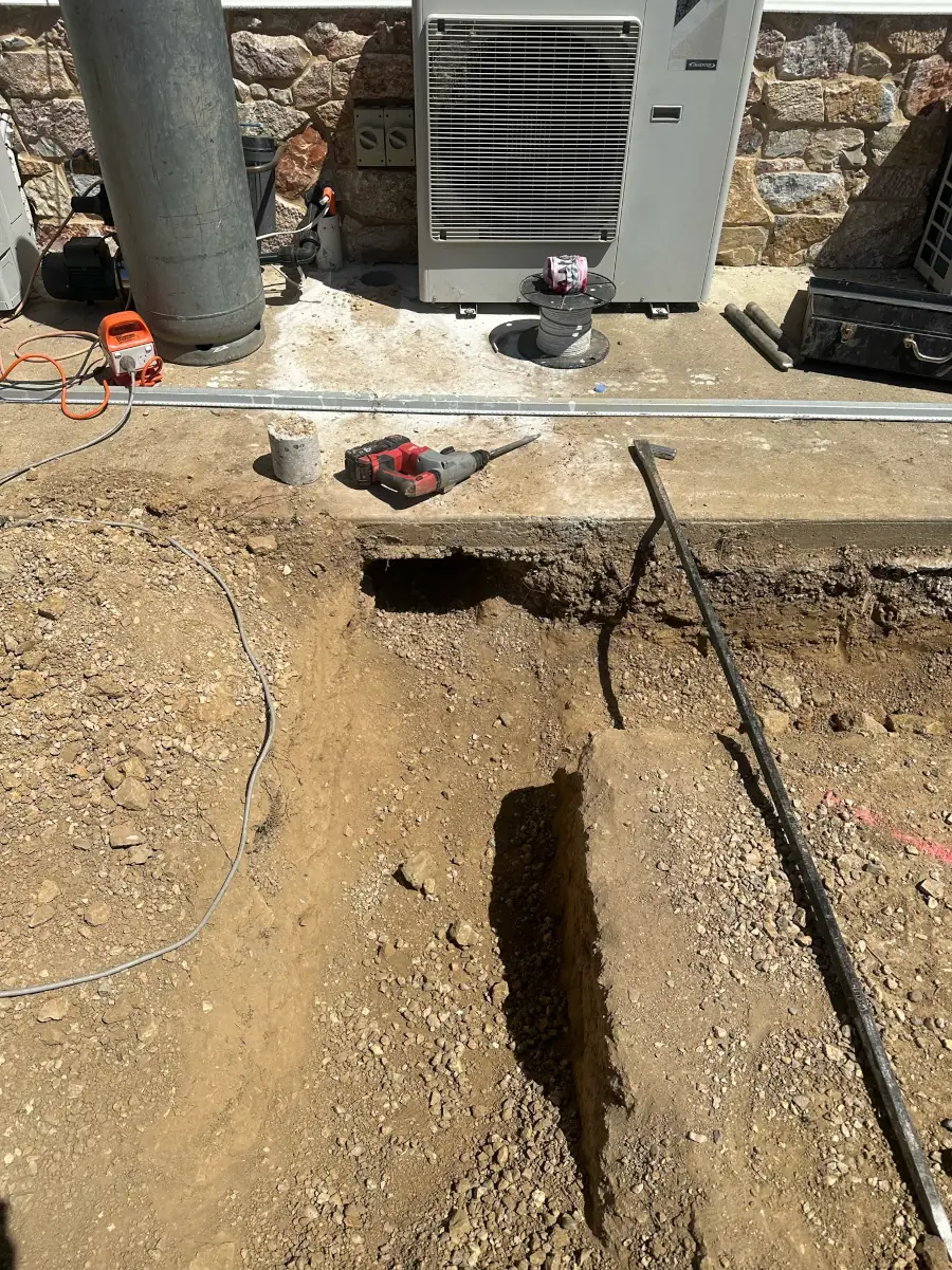 Trenching contractor at work in Central Victoria