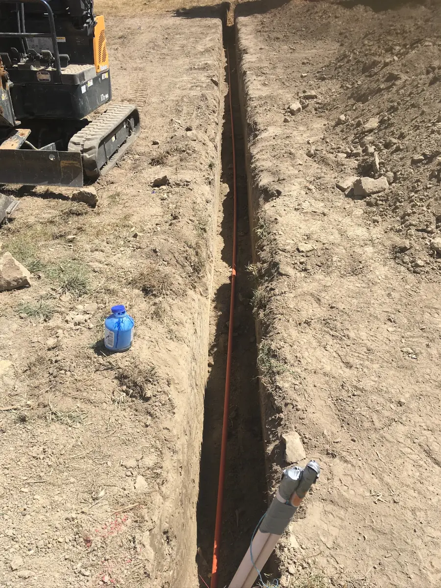 Trenching contractor at work in Central Victoria