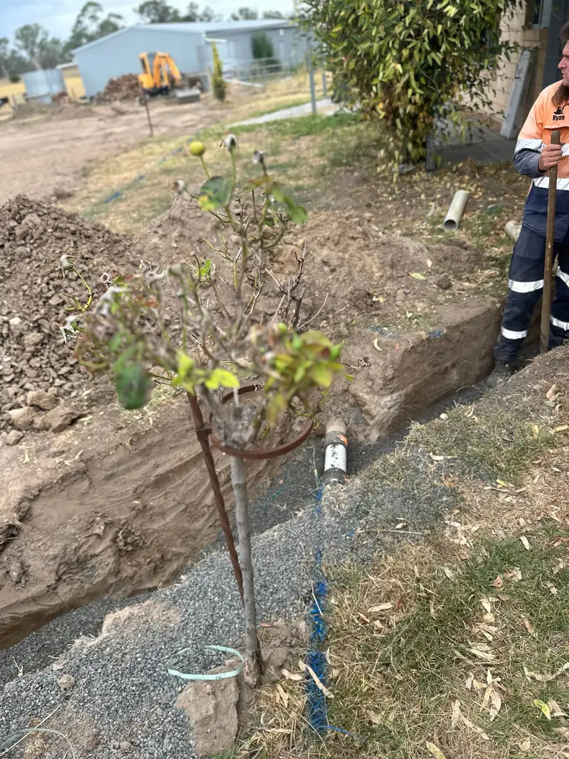 Trenching contractor at work in Central Victoria